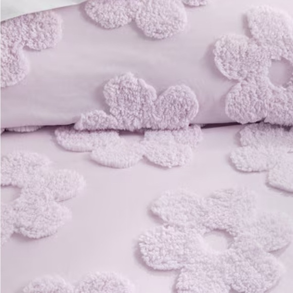 Pottery Barn Textured Daisy Jacquard Duvet Cover Lilac Full/Queen - Picture 2 of 3